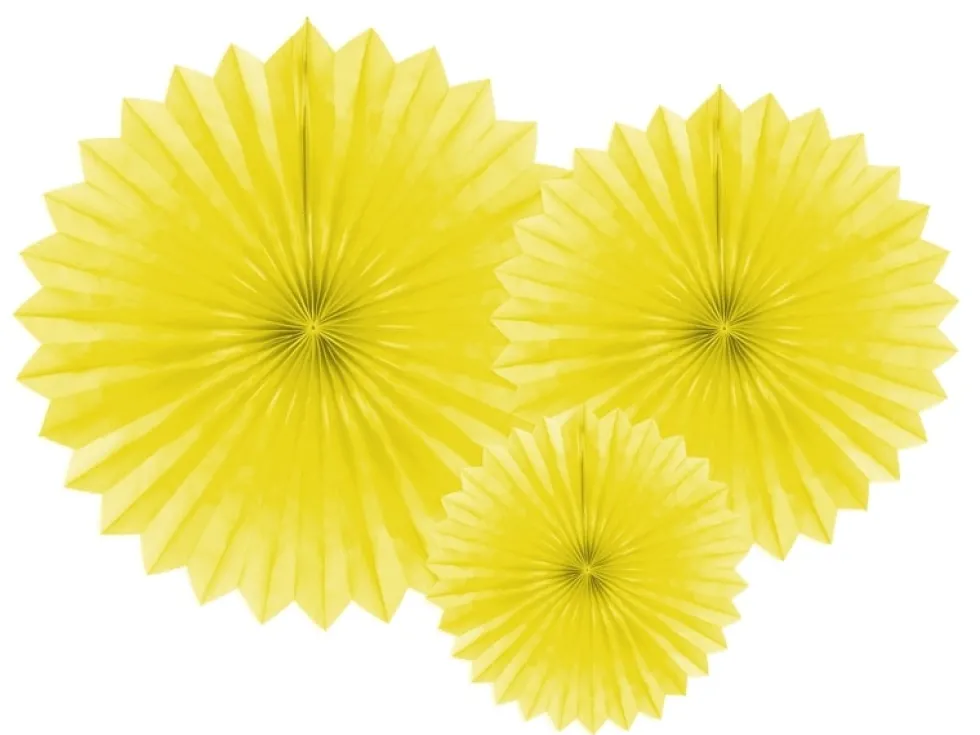 Dekorationsrosetter gula 3-pack