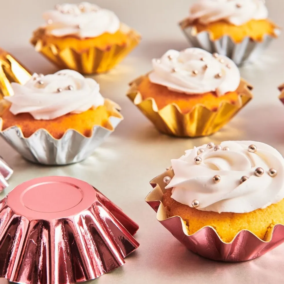 FunCakes - Muffinsformar Blomformade Roséguld 48-pack