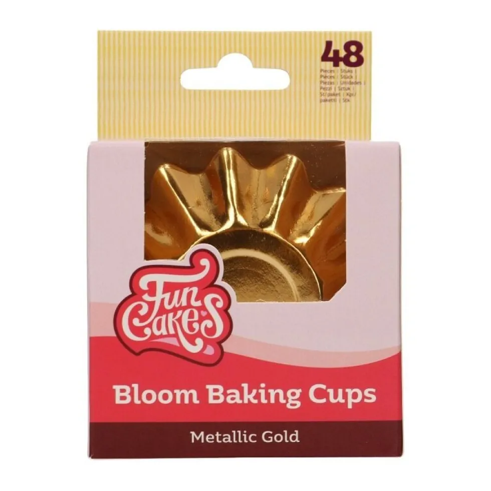 FunCakes - Muffinsformar Blomformade Guld 48-pack