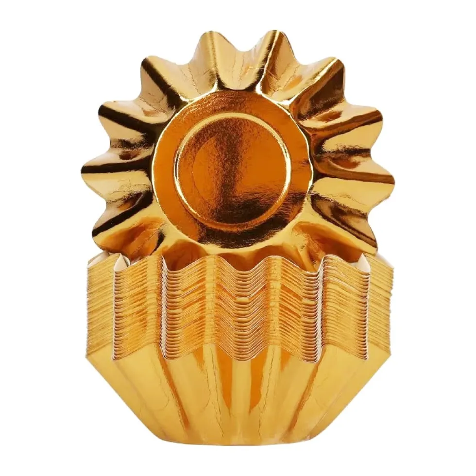FunCakes - Muffinsformar Blomformade Guld 48-pack