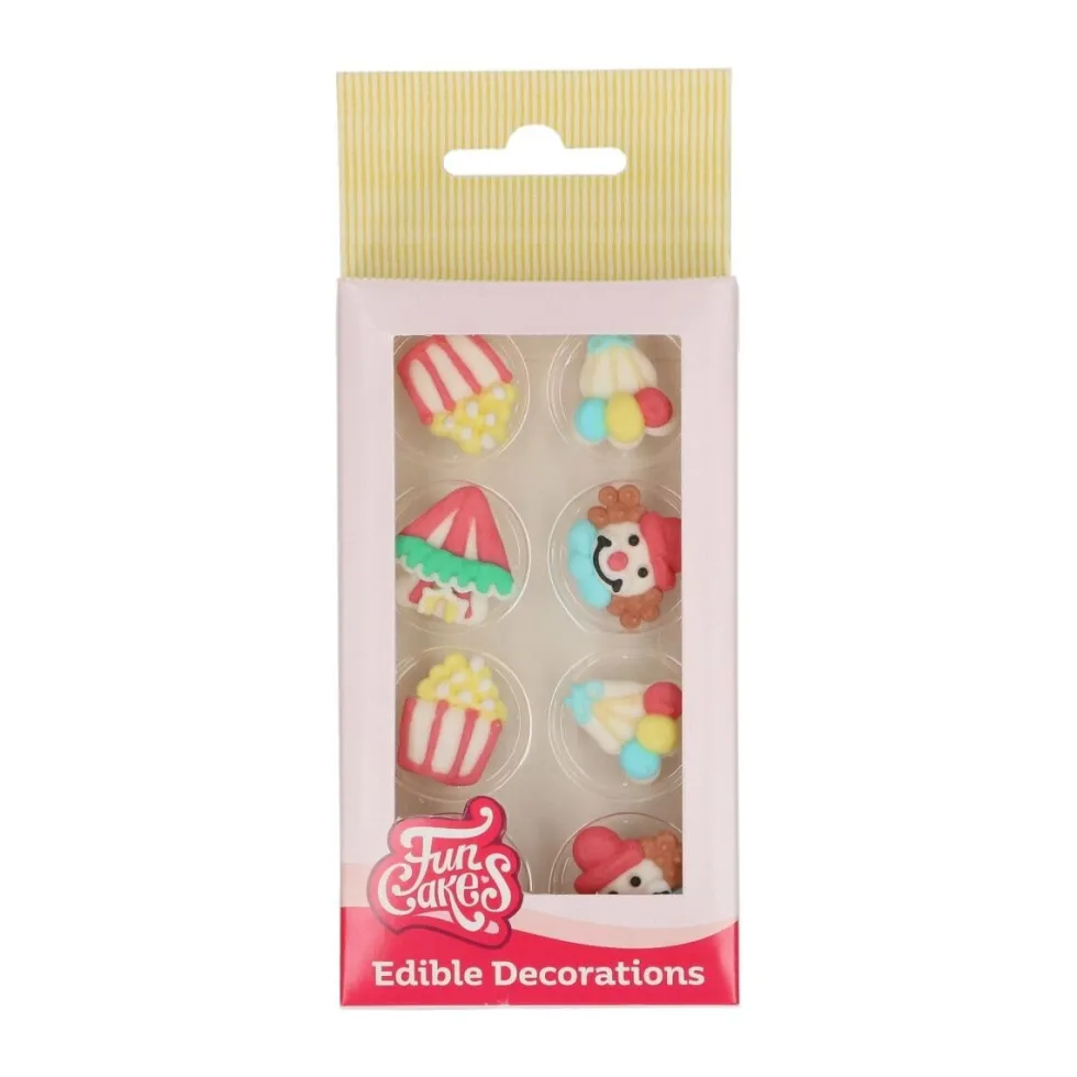 FunCakes - Sockerdekorationer Cirkus 8-pack