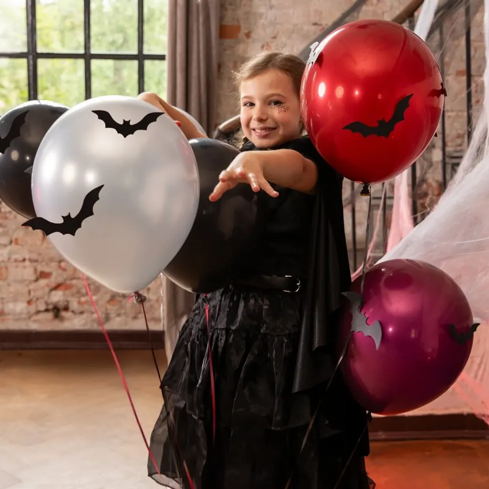 Halloweenballonger 3D Fladdermöss 6-pack