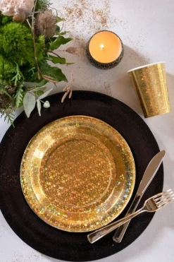 Holografisk Guld - Tallrikar 10-pack