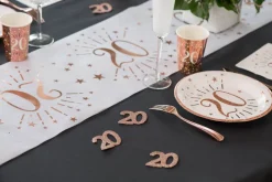 Jättekonfetti i Roséguld 20 år 6 cm 6-pack