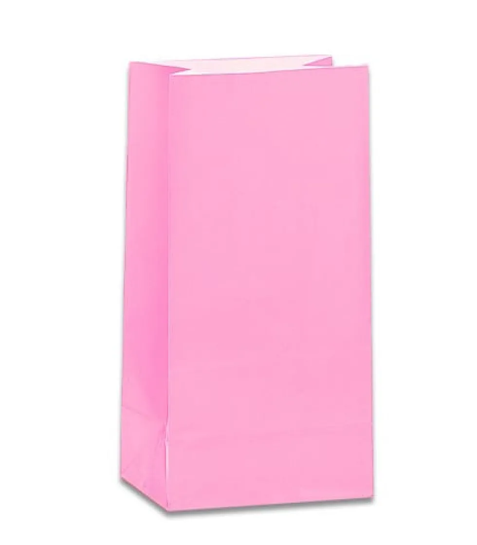 Kalaspåsar i papper - Ljusrosa 12-pack