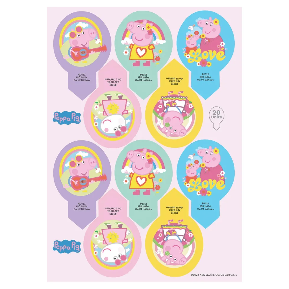 Peppa Pig - Muffinsdekorationer Oblat 20-pack