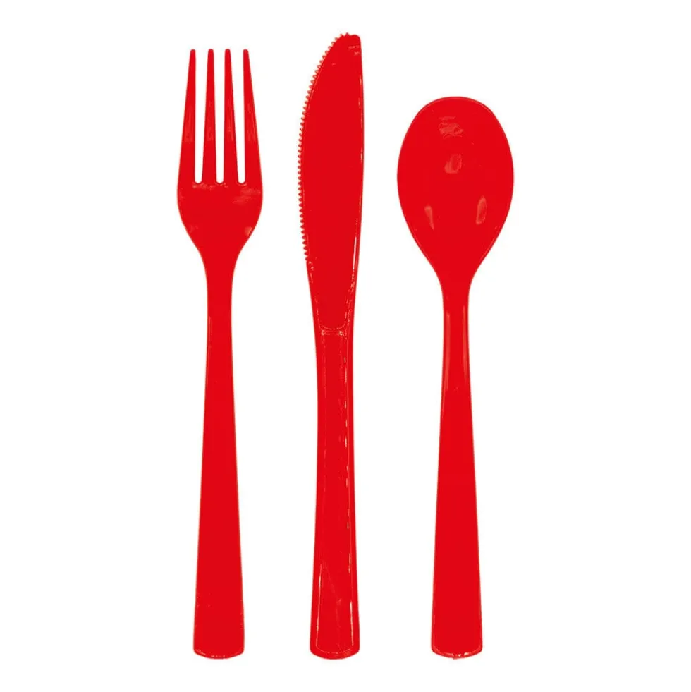 Plastbestick Röda 18-pack