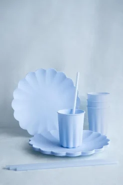 Plasttallrikar, Pastellblå 22 cm 4-pack
