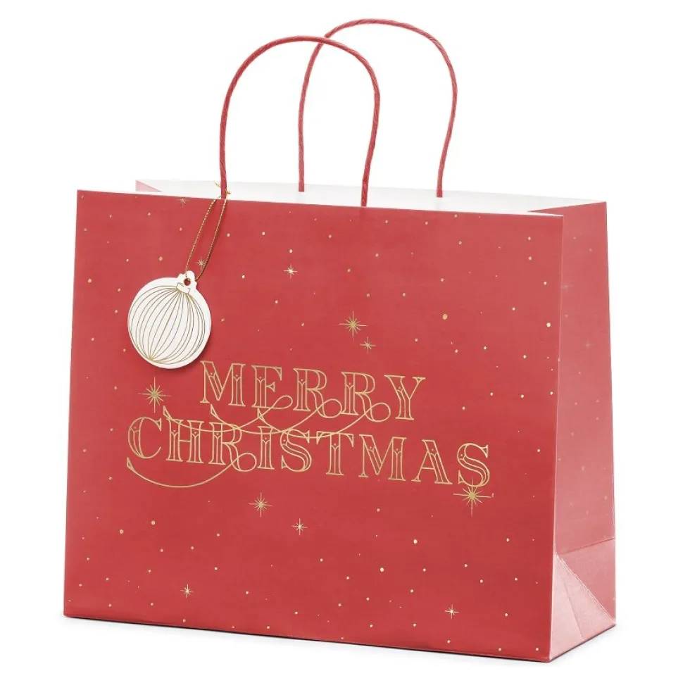 Presentpåse Merry Christmas Röd