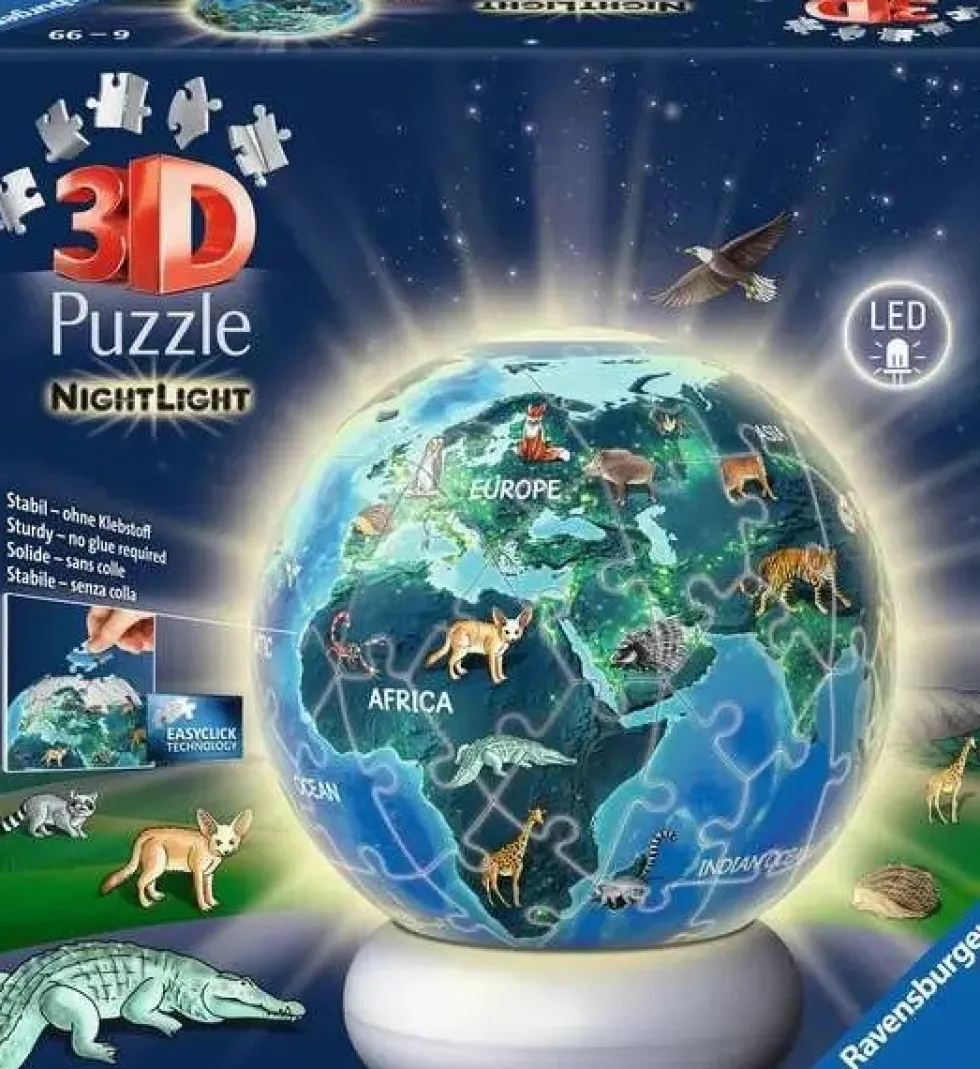 Ravensburger 3D Pussel - Jordglob med nattljus 72 bitar