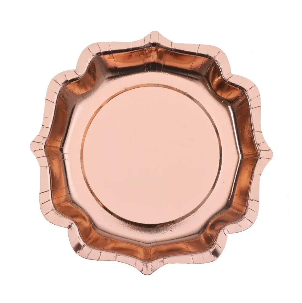 Roséguldfoilerade Tallrikar 10-pack