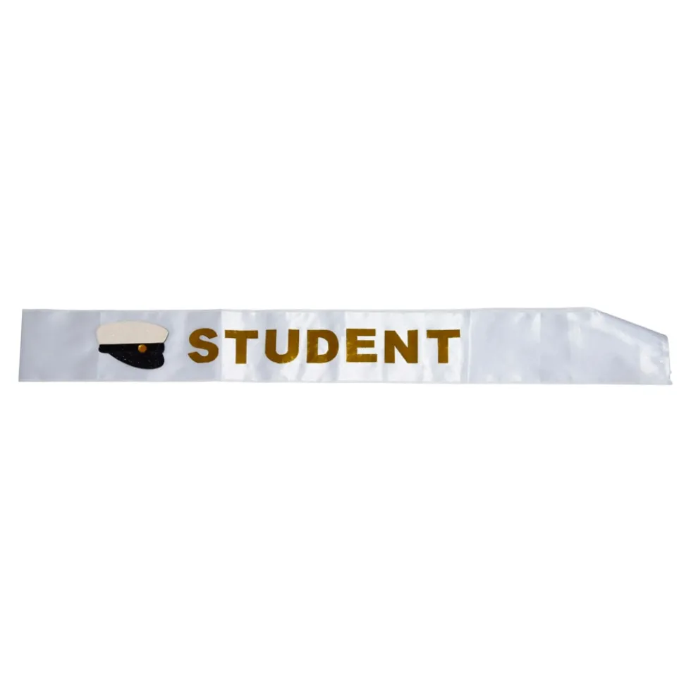 Sash Student Vit & Guld