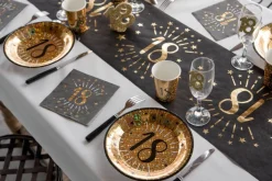 Servetter Svart & Guld 80-årsfest 10-pack