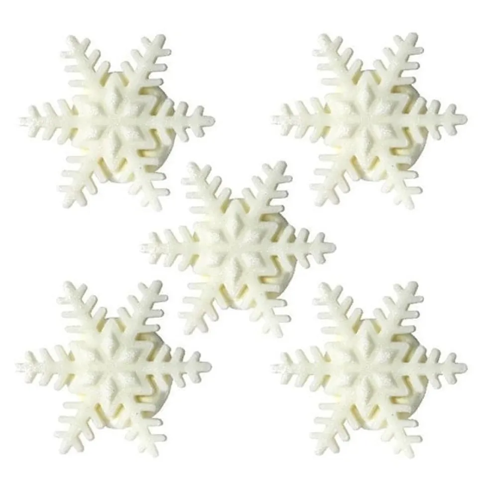 Sockerdekorationer Snöflingor 5-pack