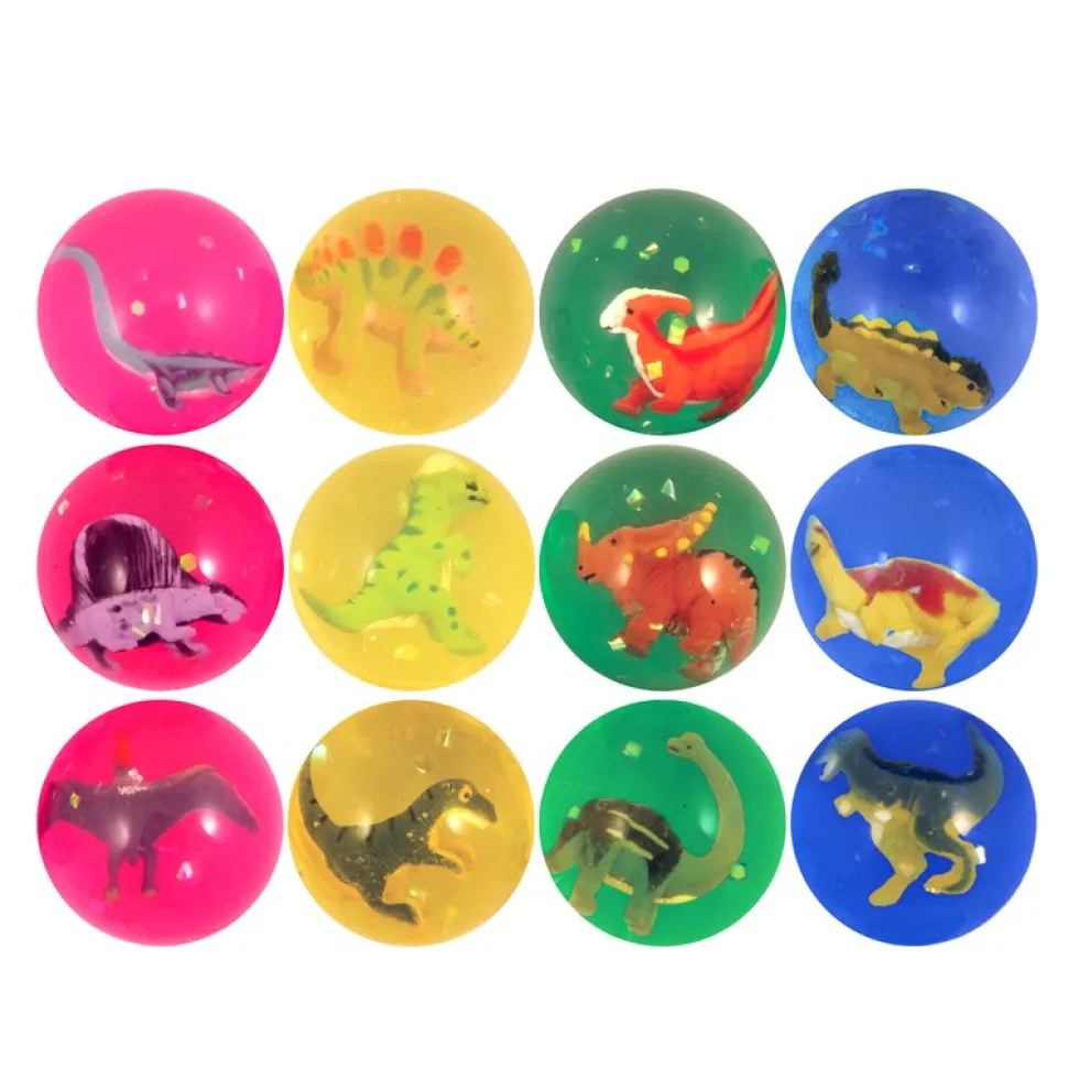 Studsboll med dinosaurie 4,3 cm (styckvis)