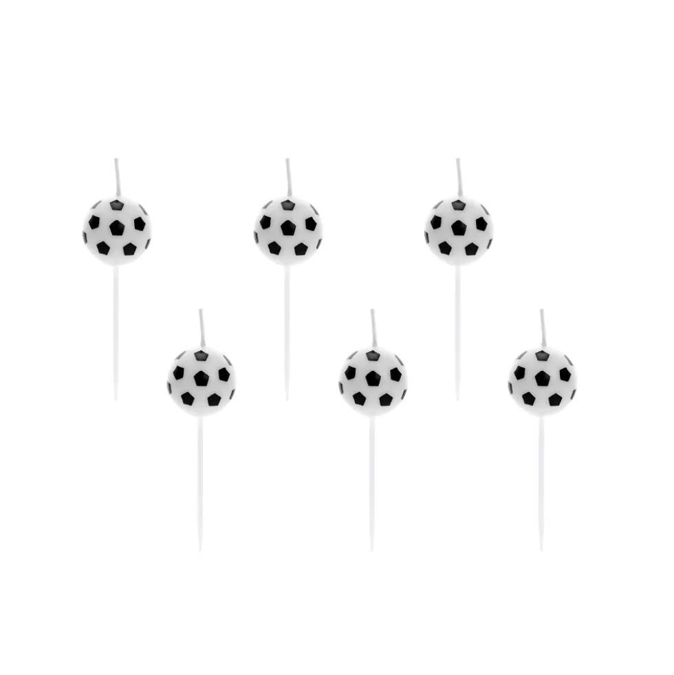 Tårtljus - Fotbollar 6-pack